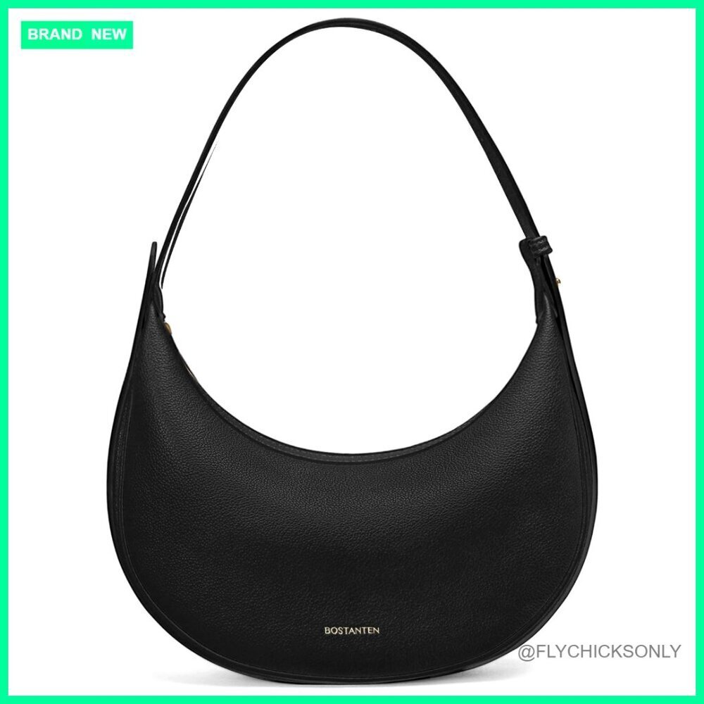 Vegan Leather Crescent Shoulder Bag Crossbody Hobo Clutch Adjustable Strap